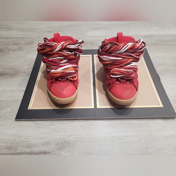 Lanvin Curb . Poppy Red Gum Sneakers